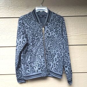 Du Jour Printed Bomber Jacket Black XS